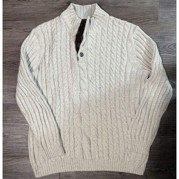 Tasso Ella Sweater Mens Large Pullover Beige Cream Cotton Sweater - Picture 1 of 4